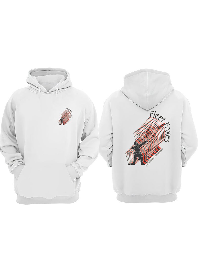 The Wert - Unisex Fleet Foxes Design Front Back Printed Regular Fit White Sweatshirt - Image 1