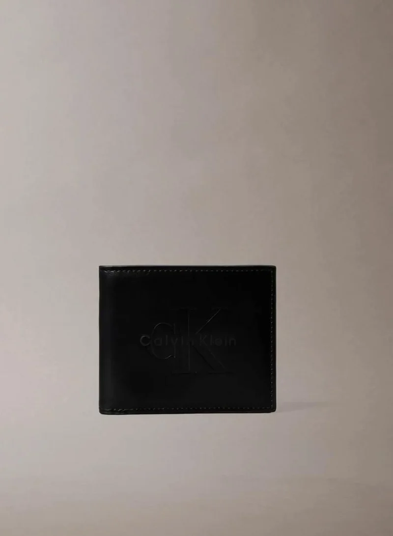 Embossed Logo Leather Billfold Wallet