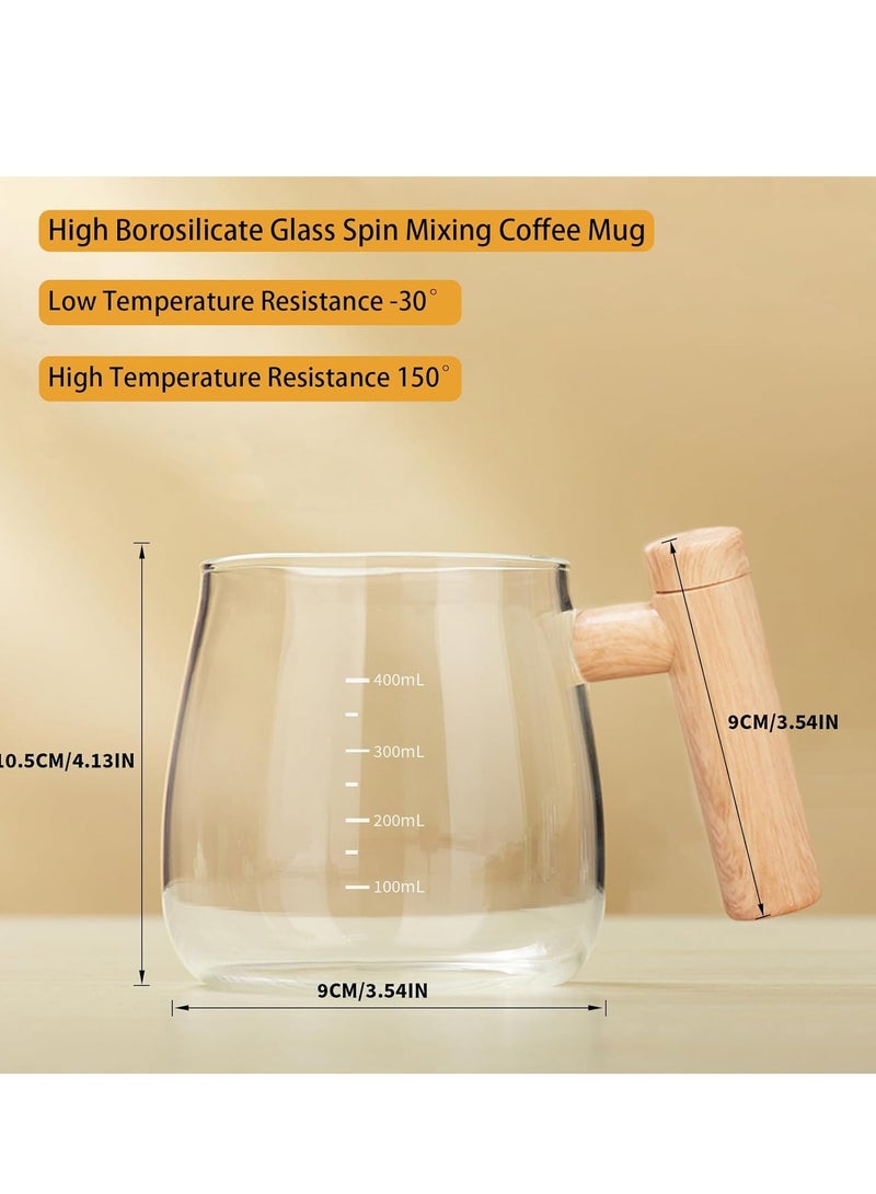 ميكسد الذاتي يحرك كأس ، كأس الكهربائية يحرك الذاتي يحرك فنجان القهوة زجاج البورسليكات عالية يحرك فنجان القهوة الدوارة مكتب المنزل السفر يحرك كأس ينطبق على القهوة / الحليب / مسحوق البروتين - Image 4