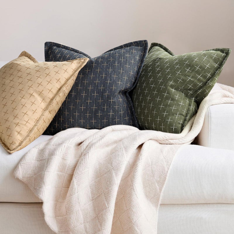 ZWJD Pillow Covers 26x26 Set of 2 Soft Polyester Textured Pillow Covers with Stylish Flange Edge Cozy Farmhouse Euro Sham Throw Pillows for Couch Bed Sofa Living Room - Image 4