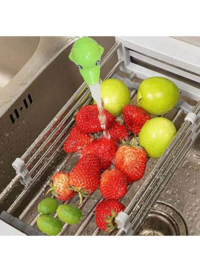 Stainless Steel Kitchen Drying Rack with Pull-Out Drain Basket and Adjustable Armrest for Over the Sink Dish Drying  - Image 2