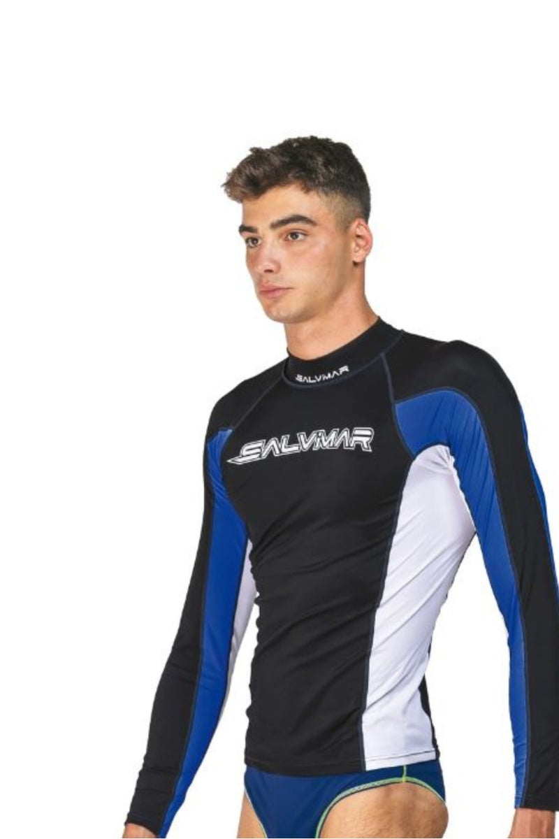 Salvimar Salvimar Rash Guard Man Oasi Long Sleeve, S Black/Blue 