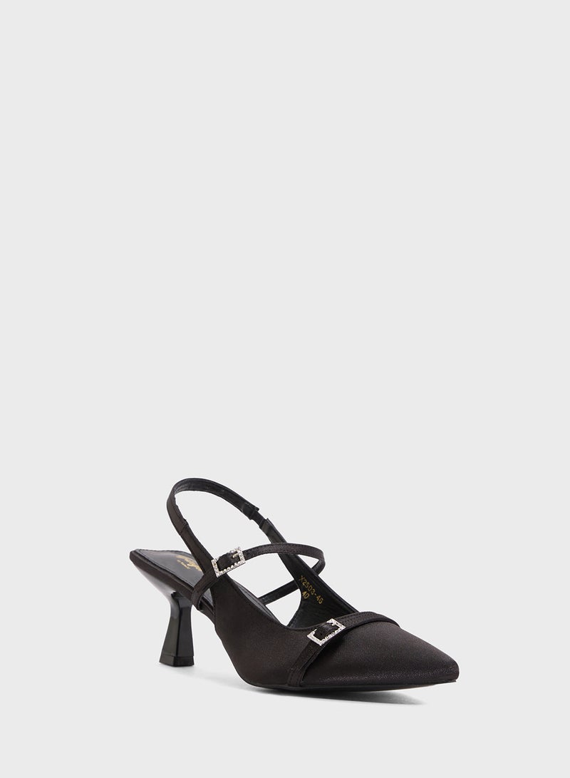 جينجر حذاء بكعب مدبب بحزام خلفي - Image 2