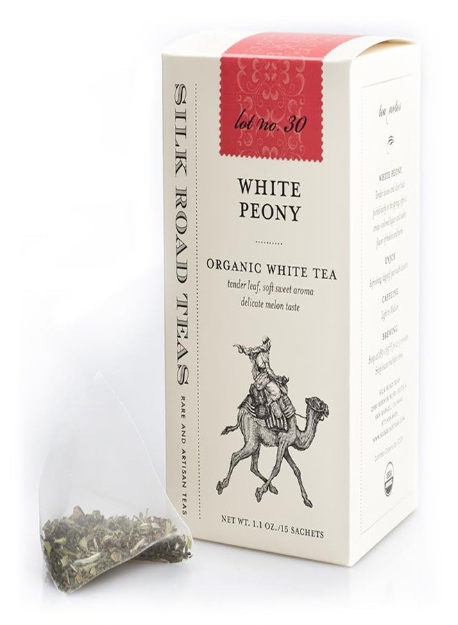 Silk Road Teas, Organic White Peony Tea, Bai Mu Dan, Soft & Sweet Aroma, Delicate Melon Taste, 15 Tea Bags - Image 2