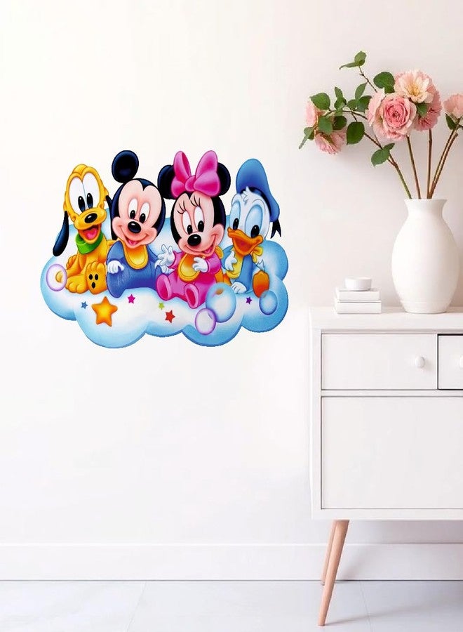 Techgifti ملصق حائط كرتوني لشخصية ميكي ماوس وأصدقائه من Techgifti لغرفة المعيشة، غرفة الأطفال، غرفة النوم، المطعم، المقهى (الحجم - 48 سم × 63 سم) - Image 4