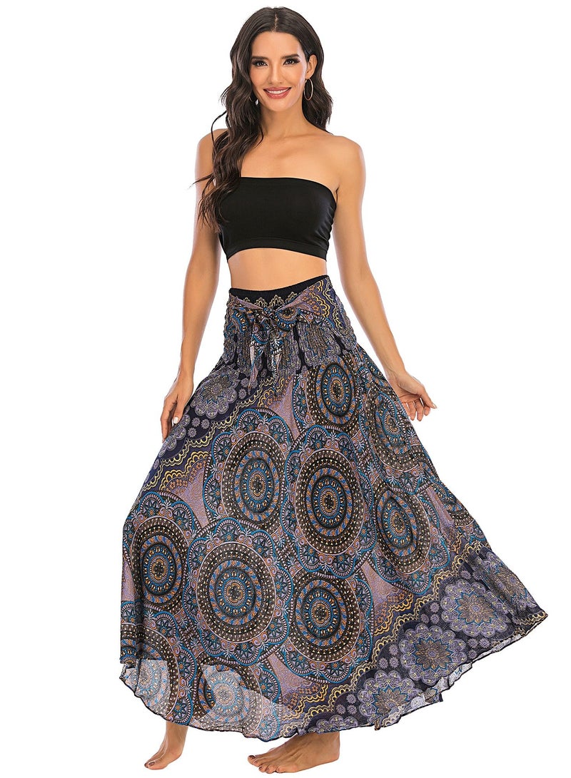Loquat Casual Dress Half Skirt Beach Vacation Skirt Two Dresses Full Skirt Purple  - Image 3