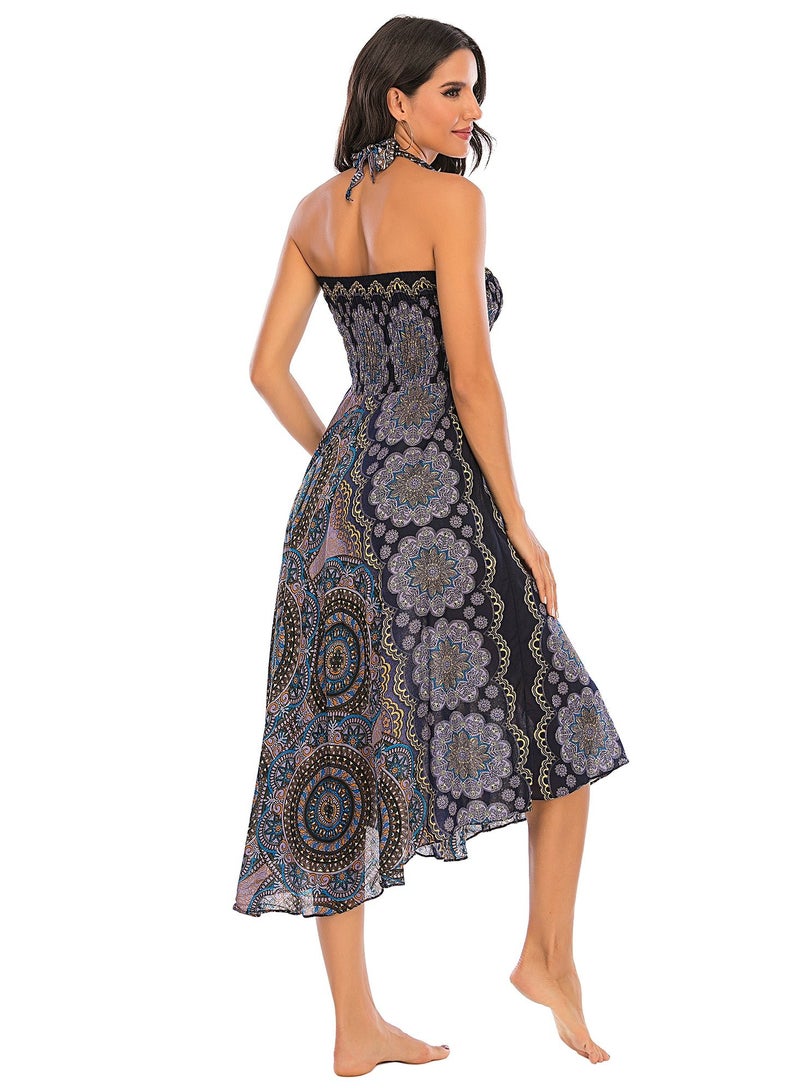 Loquat Casual Dress Half Skirt Beach Vacation Skirt Two Dresses Full Skirt Purple  - Image 2