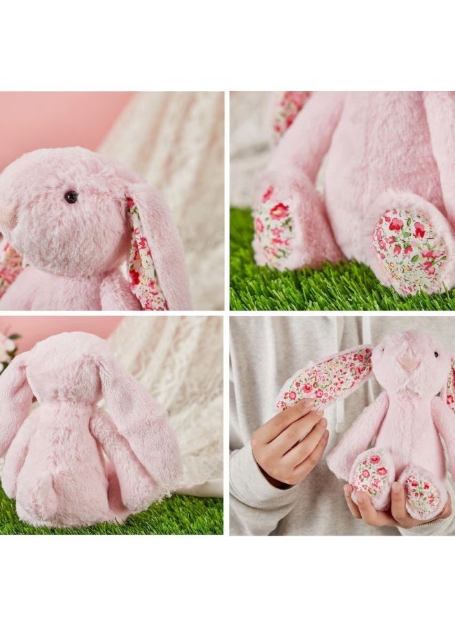 null - Etsy Cross Border Custom Name Bonnie Bunny Plush Doll Flower Cloth Ear Rabbit Easter Toy Doll-Color:Customized Name Pink Model-Height:40cm - Image 1
