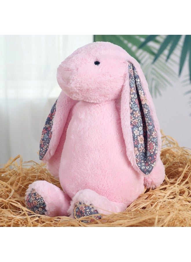null - Etsy Cross Border Custom Name Bonnie Bunny Plush Doll Flower Cloth Ear Rabbit Easter Toy Doll-Color:Customized Name Pink Model-Height:40cm - Image 1