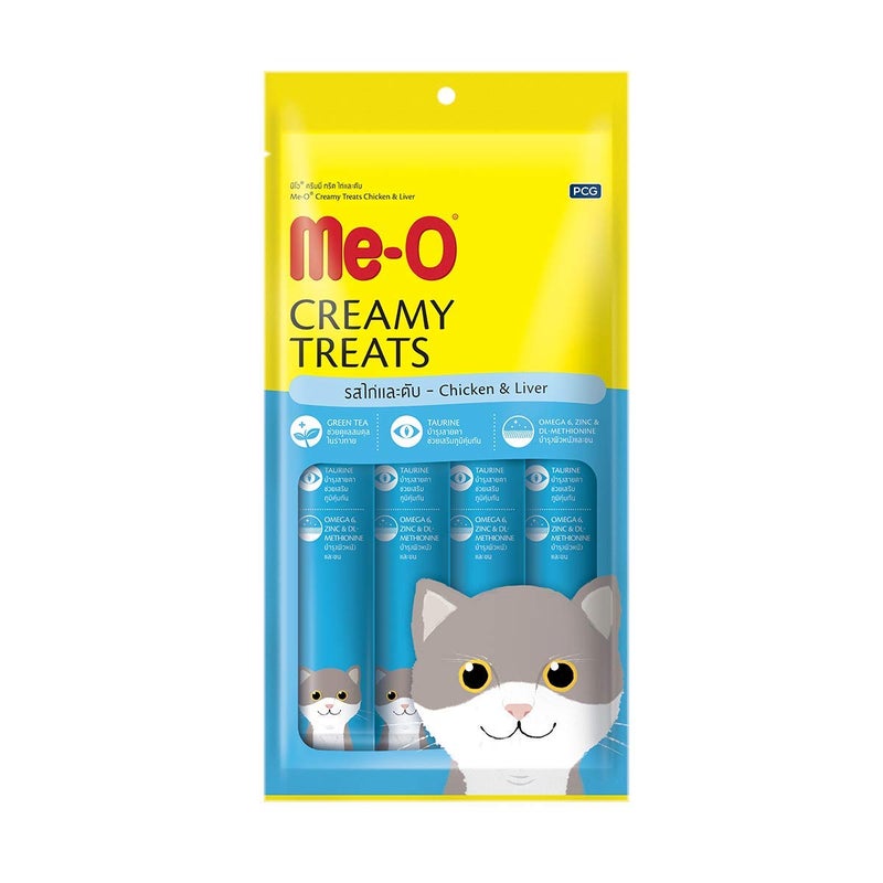 Me-O Creamy Cat Treats - Chicken & Liver Flavor 60 G Pack of 12 (720G), for All Life Stages - Image 5