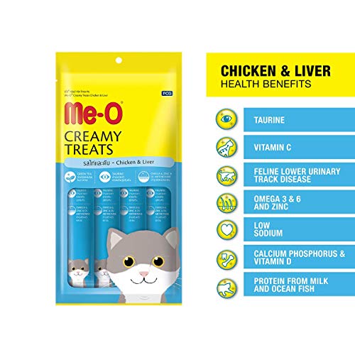 Me-O Creamy Cat Treats - Chicken & Liver Flavor 60 G Pack of 12 (720G), for All Life Stages - Image 3