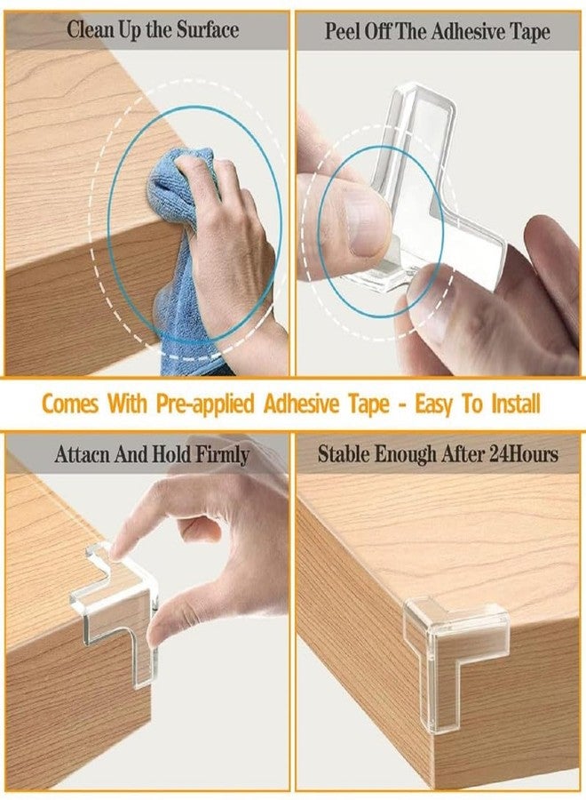 Mamadev®:- Transparent Baby Safety Corner Protectors Soft Silicone Edge Guards for Sharp Table Corners, Beds & Furniture(Pack of 8) - Image 2