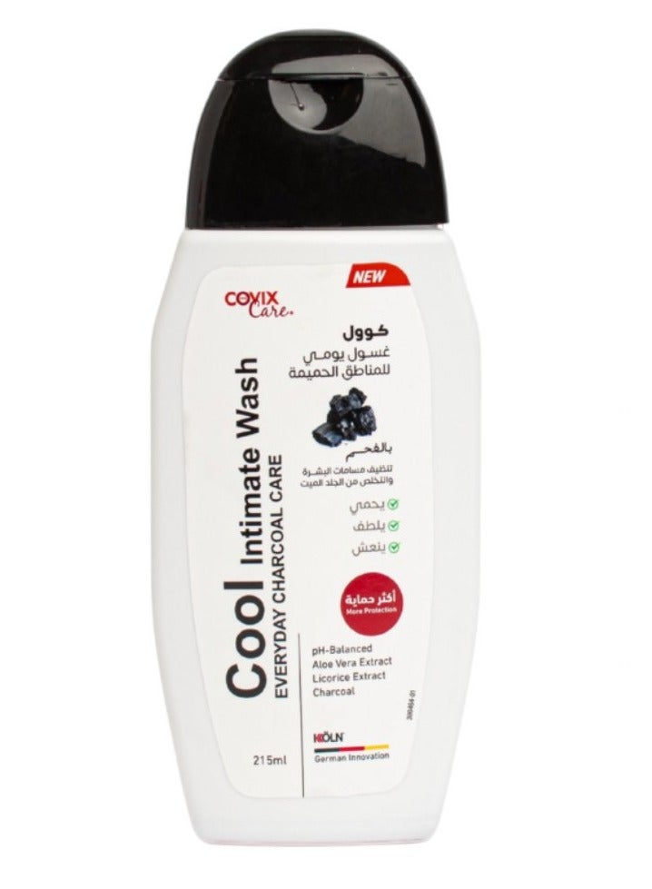 covix Cool Intimate Wash Everyday Charcoal Care  - 215ml - Image 1