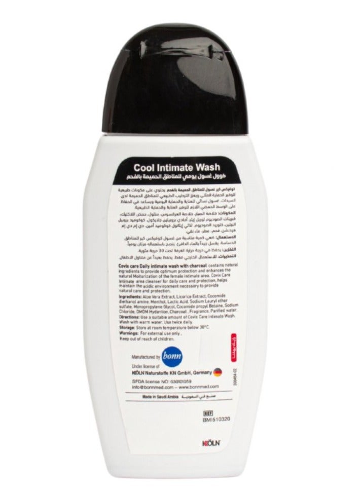 covix Cool Intimate Wash Everyday Charcoal Care  - 215ml - Image 2