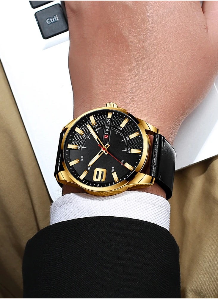 CURREN CURREN 8371 Original Brand Leather Straps Wrist Watch For Men’s  - Image 3