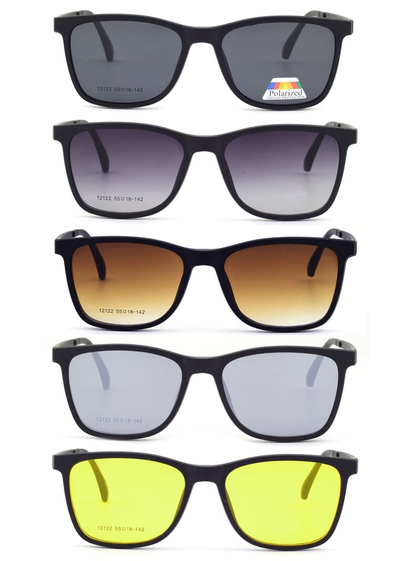 LAOONT UV Protection 1 Frame Eyeglasses + 5 Clip Lenses Sunglasses Polarized Magnetic - Image 1