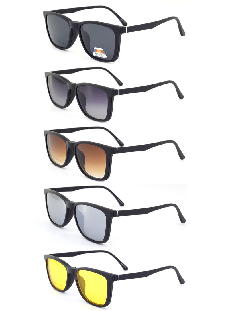 LAOONT UV Protection 1 Frame Eyeglasses + 5 Clip Lenses Sunglasses Polarized Magnetic - Image 3