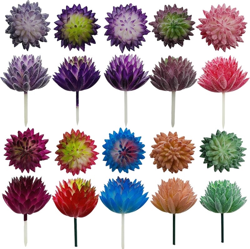 Cayway 10 PCS Artificial Succulent Plants, Mixed Color Artificial Succulents Picks for Indoor and Outdoor Home Decor Floral Arrangements - Image 4