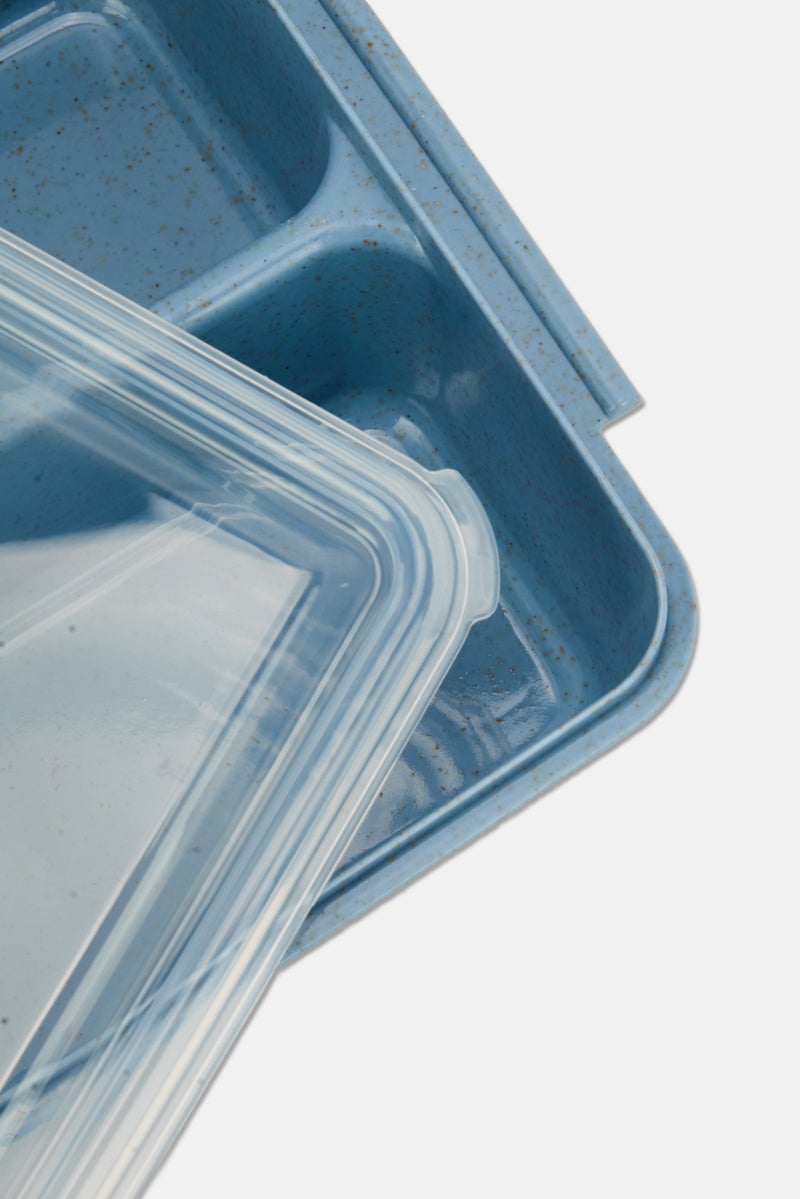 Core Kitchen 4 Piece 3 Section Wheat Fiber Storage Container, Sage Blue - Image 3