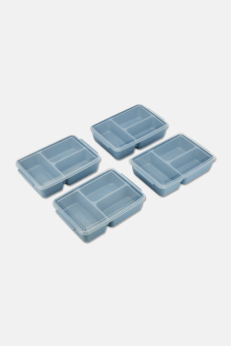 Core Kitchen 4 Piece 3 Section Wheat Fiber Storage Container, Sage Blue - Image 2