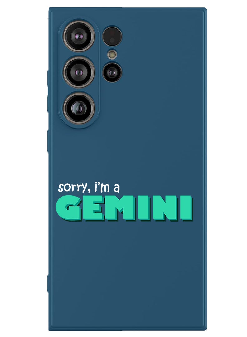 Theodor Protective Slim Fit Case Liquid Silicone Cover with Full Body Protection Anti-Scratch Shockproof Case For Samsung Galaxy S25 Ultra (Blue) - Gemini - White - Image 1