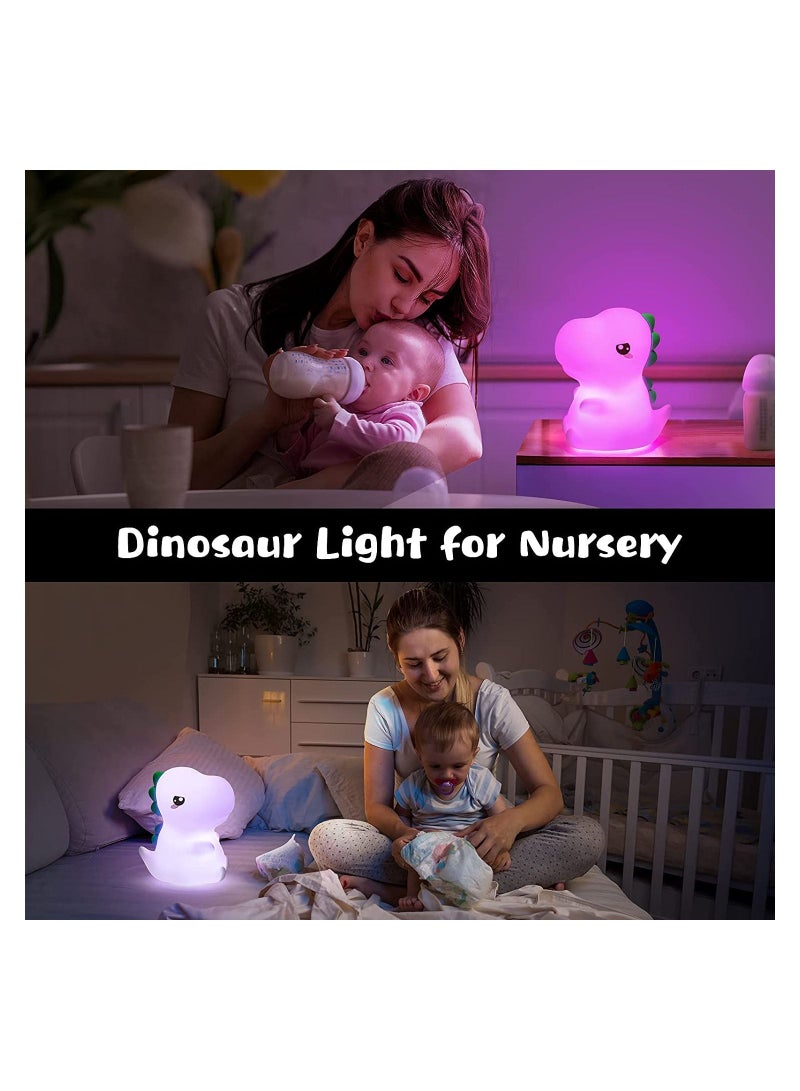 Kids Night Light Silicone Nursery for Room Dinosaur Decor Color Changing Lamp Toddler Baby Boy Bedroom Stuff Cute Gift - Image 4
