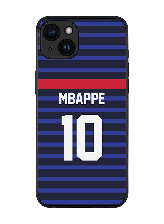Stylizedd Cover for iPhone 15 Plus Case Rugged Black Slim fit Flexible Protective Phone Cases - Football Team - FrancePlayer Name - Mbappe - Image 1