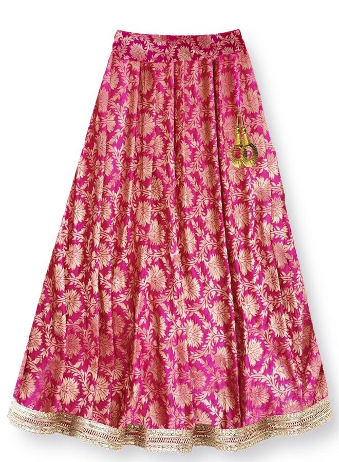 HIBA CREATIONS Baby Girl kids Readymade Banarsi lehenga choli set in Rani Pink Color 7-8 years - Image 3