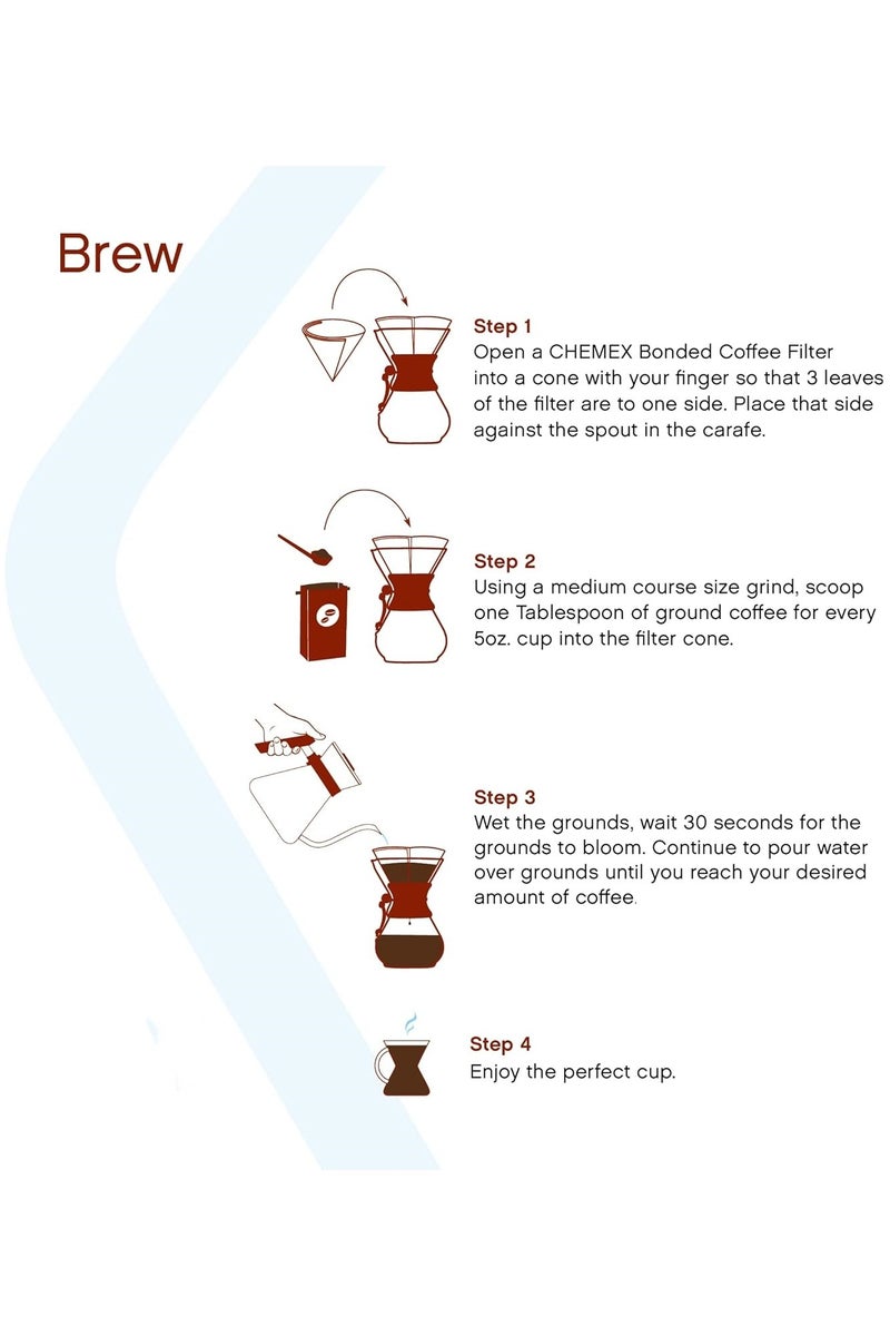 كيميكس Pour Over Coffee Maker Glass -6Cup باريستا كيت for Home, Office, Camping, Cafes -Easy Clean Coffee Dripper Set (مجموعة قهوة نظيفة) - Image 2