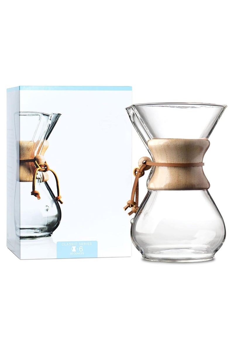 كيميكس Pour Over Coffee Maker Glass -6Cup باريستا كيت for Home, Office, Camping, Cafes -Easy Clean Coffee Dripper Set (مجموعة قهوة نظيفة) - Image 5