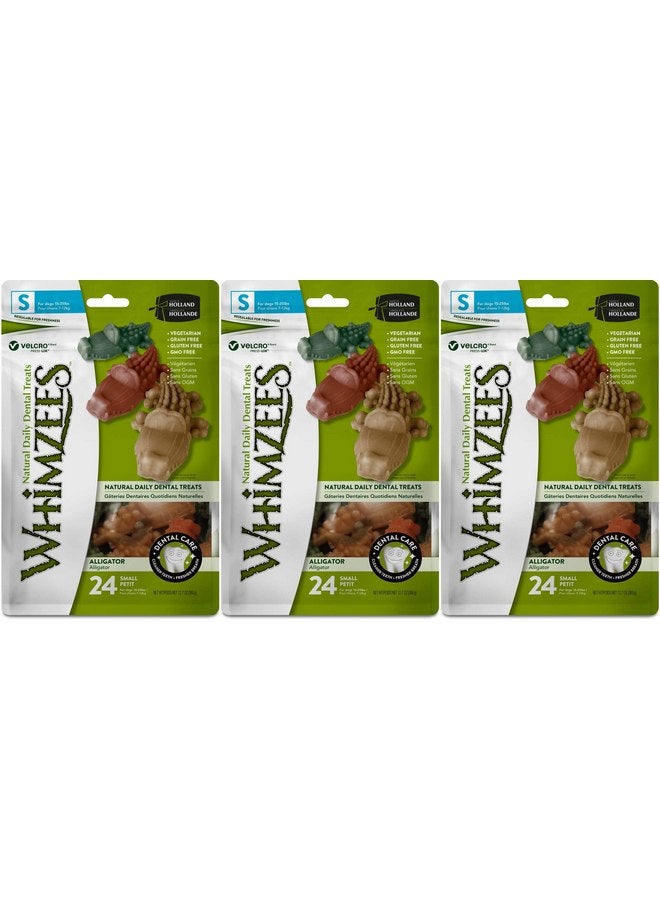 ويمزيس عبوة من 3 قطع من علكات الأسنان على شكل تمساح للكلاب من Whimzees، تحتوي كل منها على 24 قطعة - Image 1