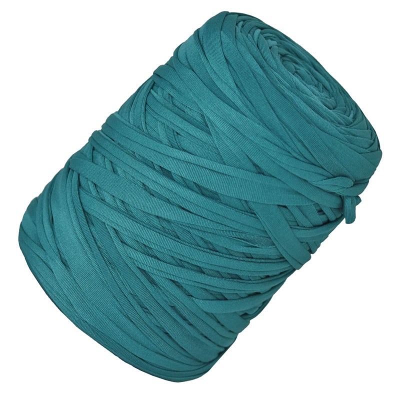 TShirt Yarn 130 Yards Knitting Yarn Fabric Crochet Cloth Solid Color Tshirt Yarn for Crocheting Beginners DIY Hand Craft Bag Blanket Cushion Projects Malachite Green