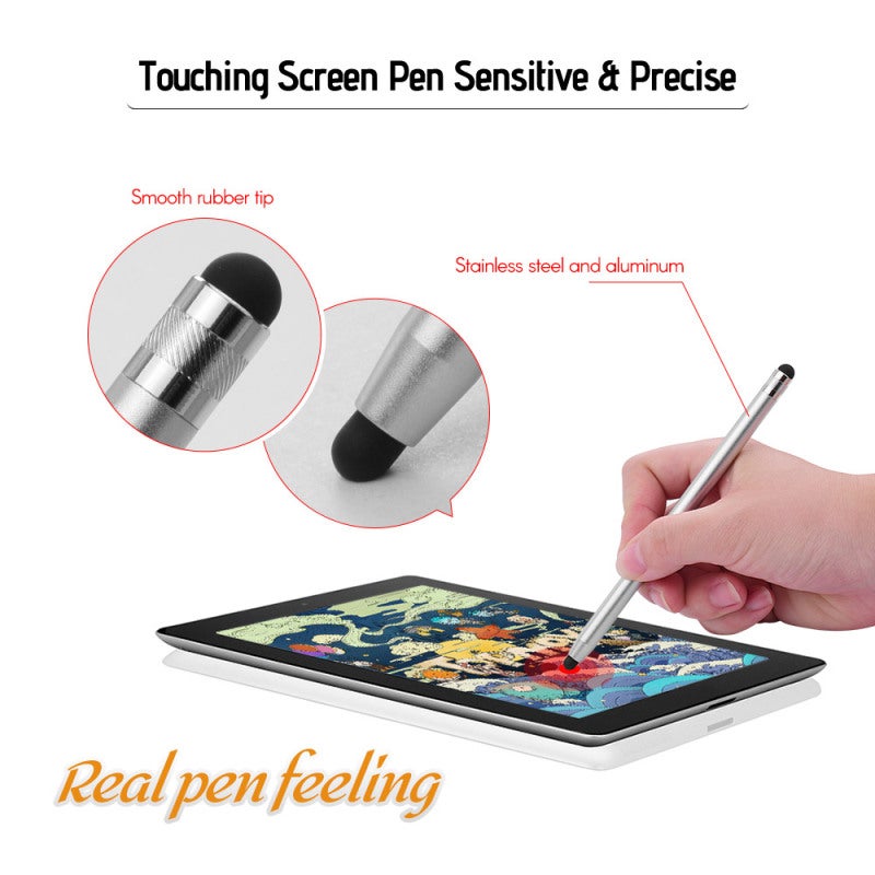 Stylus Pens for Touchscreens: 2 Black & 2 Silver Aluminum Copper Construction - Precision 5.0mm 7mm Replaceable Tips, Real Pen Feel for All Touchscreen Devices - Image 5