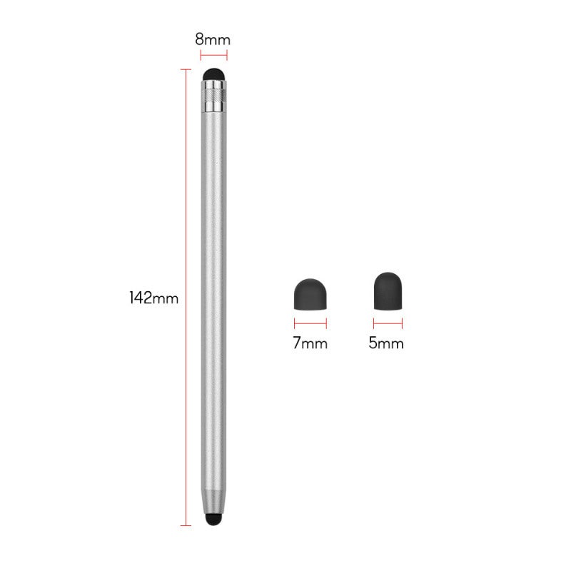 Stylus Pens for Touchscreens: 2 Black & 2 Silver Aluminum Copper Construction - Precision 5.0mm 7mm Replaceable Tips, Real Pen Feel for All Touchscreen Devices - Image 4