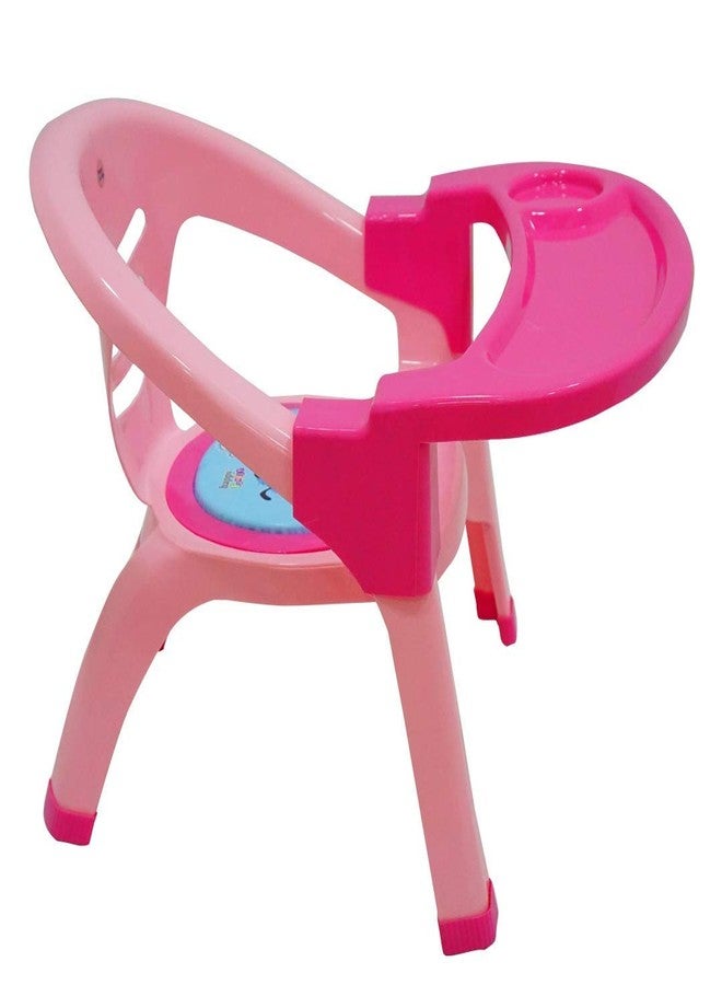 Nabhya Small Baby Chair with Safety Tray and Soft Cushion with Baby Whistle Sound-(Pink) - Image 2