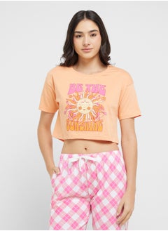 Ginger Cotton Graphic T-Shirt & Pyjama Set  - Image 3