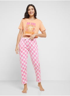 Ginger Cotton Graphic T-Shirt & Pyjama Set  - Image 5