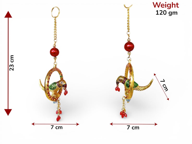 KridayKraft Metal Parrot Statue for Door Hanging, Garden Decor Looks Very Beautiful, Decor Your Home, Office/Hanging Colorful Parrot Showpiece (Set of 2Pcs) - Image 2