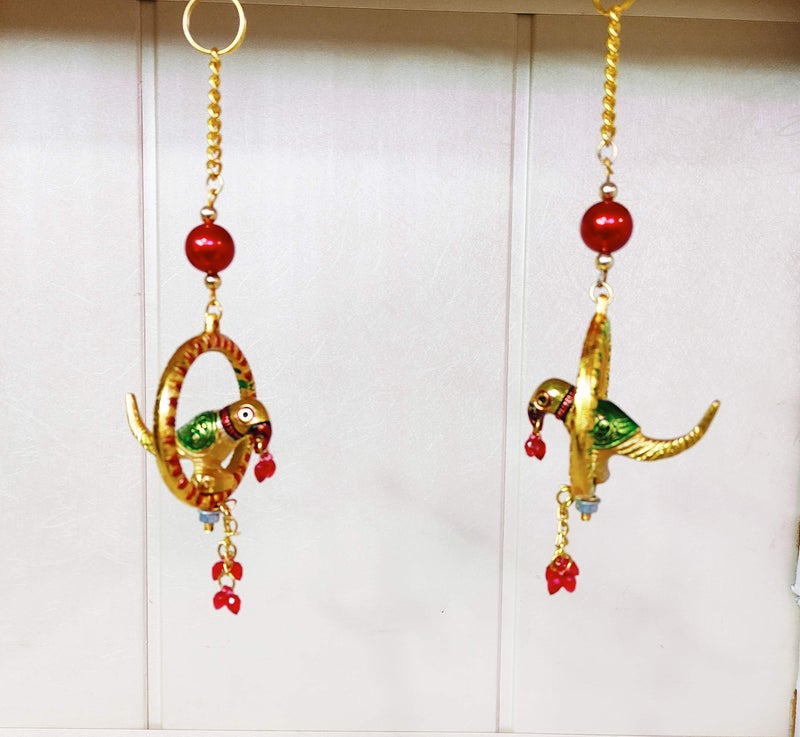 KridayKraft Metal Parrot Statue for Door Hanging, Garden Decor Looks Very Beautiful, Decor Your Home, Office/Hanging Colorful Parrot Showpiece (Set of 2Pcs) - Image 4