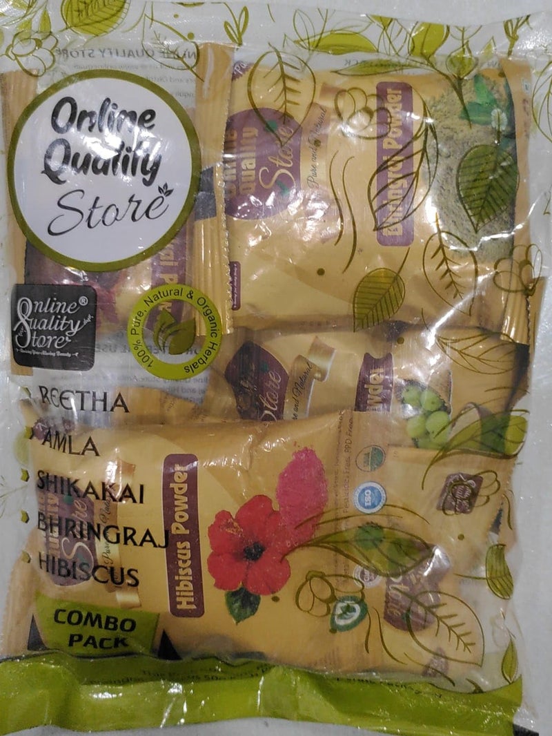 Online Quality Store متجر الجودة عبر الإنترنت - مسحوق الأملا، الريثا، الشيكاكاي، بهرينغراج والكركديه للشعر | أريثا | ريثا | صابون الجوز | الهندي جوسبيري | بهرينغراج عضوي | كركديه / جودهال / مسحوق جودهال فول (عبوة من 5، 50 جرام لكل منها، إجمالي 250 جرام عبوة) - Image 2