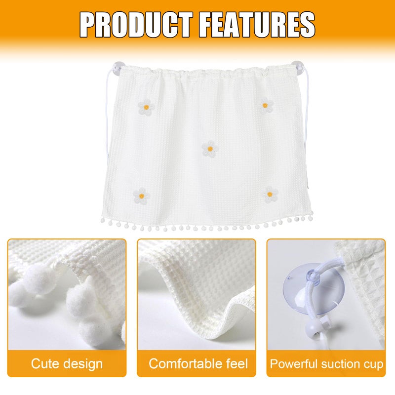 DUSCOKE Car Side Window Sun Shade Privacy Curtain for Baby - Blackout UV Protection Car Window Shades with Suction Cup for Back Seat - Cute Auto Camping Windows Screen Shades (Five Small Flowers) - Image 3