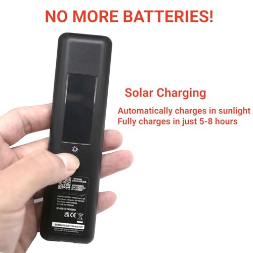 ARCSTILL New BN59-01432A TM2360E Solar Voice Remote, USB-C Rechargeable Bluetooth Remote Control with Solar Charging Compatible with Samsung 2023-2024 Neo QLED 8K Smart TVs, HDR Ultra HD - Black - Image 4