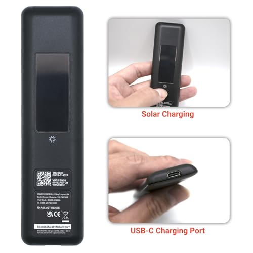 ARCSTILL New BN59-01432A TM2360E Solar Voice Remote, USB-C Rechargeable Bluetooth Remote Control with Solar Charging Compatible with Samsung 2023-2024 Neo QLED 8K Smart TVs, HDR Ultra HD - Black - Image 5