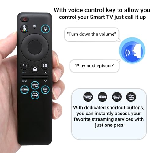 ARCSTILL New BN59-01432A TM2360E Solar Voice Remote, USB-C Rechargeable Bluetooth Remote Control with Solar Charging Compatible with Samsung 2023-2024 Neo QLED 8K Smart TVs, HDR Ultra HD - Black - Image 2
