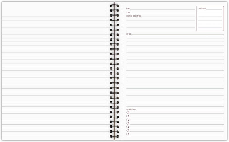 Cambridge 06132 Side Bound Guided Business Notebook - Linen Cover, 80 Sheets, 11 x 8 1/4 Inches - Image 3