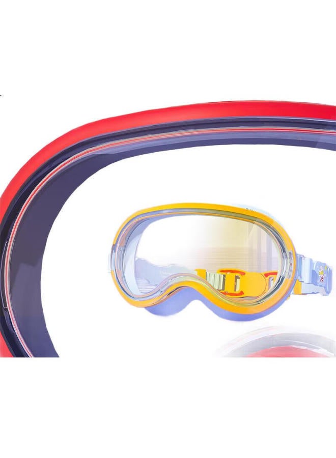 F.Dyraa Classic Ultraman Children'S High-Definition Waterproof Anti-Fog Large Frame Swimming Cap And Goggles Set For Boys And Girls, 4-Piece Set 61414, Blue - Image 1