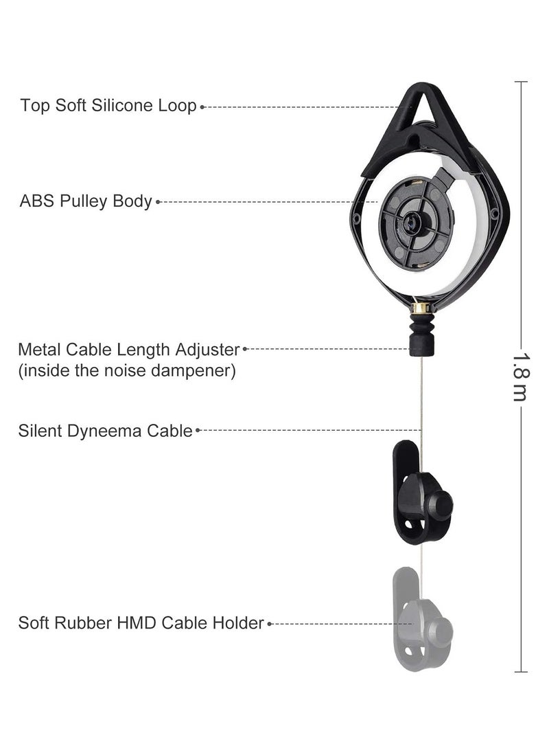 Sweet seven Sweet seven 6 Pack VR Cable Pulley System, for Quest/Rift S/Valve Index/HTC Vive/Vive Pro/HP Reverb G2/PSVR/PS VR2 VR Accessories, Compatible with Quest 2 Link Cable  - Image 2