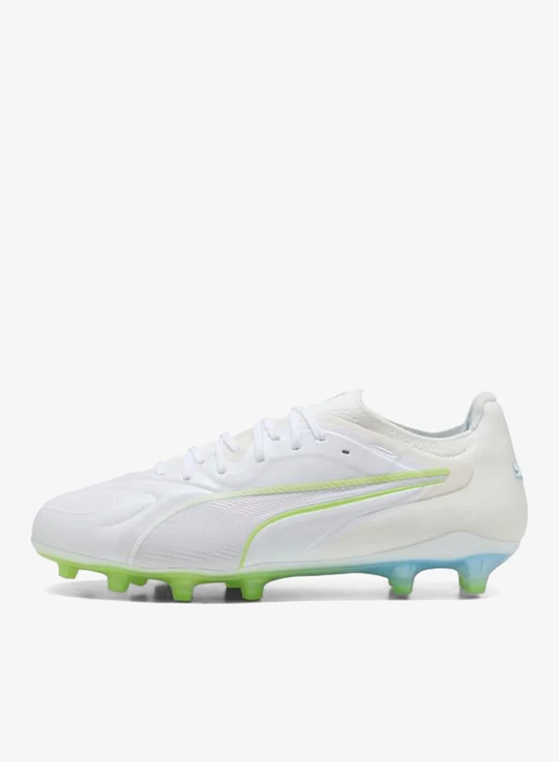 Puma PUMA White-Luminous Blue-Elektro Green-Silver Mist KING 20 ULTIMATE WHITE FG/AG Football Boots Unisex  | Best Price UAE