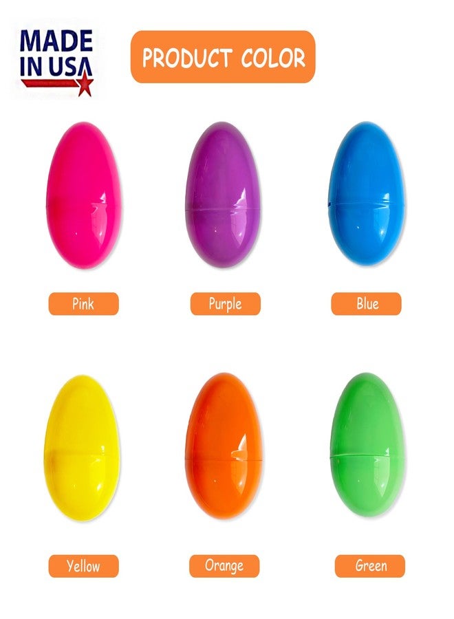 HANSMART Fillable Easter Eggs 2.3 inch - Made in USA 48PC Colorful Bright Plastic Easter Eggs Bulk for Kids Perfect for Easter Basket Stuffers, Egg Hunts, Surprise Egg, Decorations, Gift, Party Favors - Image 2