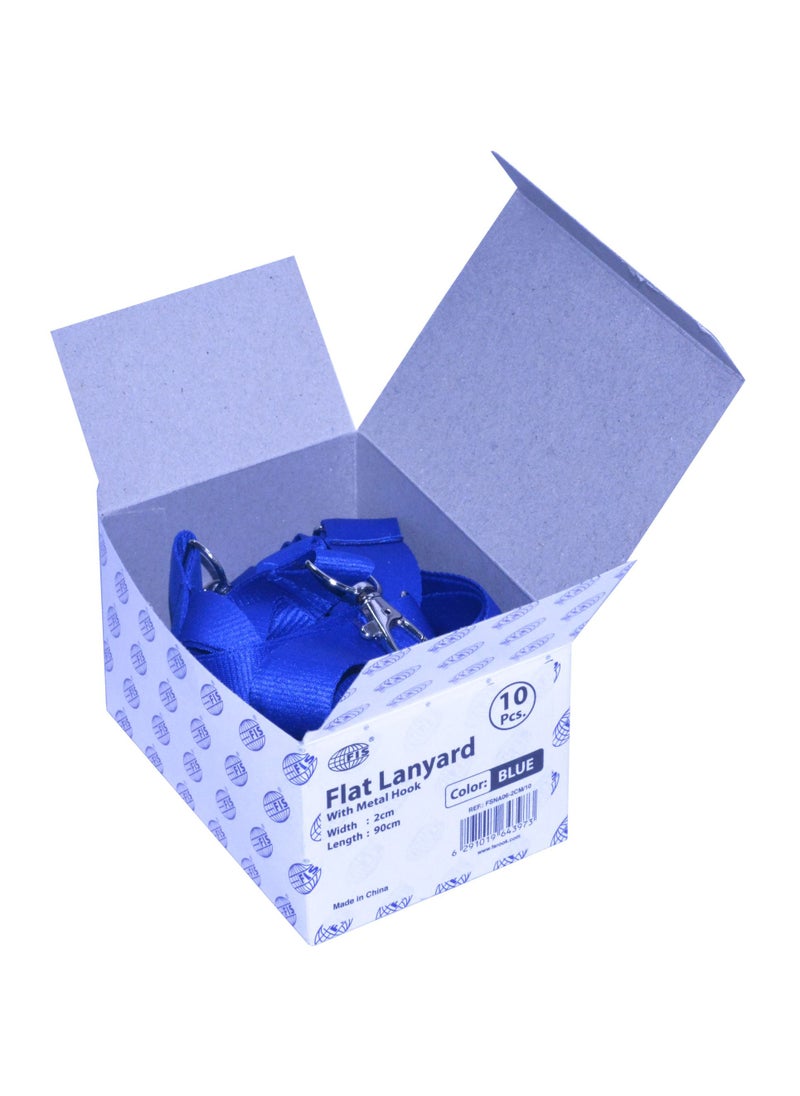 FIS - 10-Piece FIS Flat Lanyard Blue with Metal Hook 2X90cm - FSNA06-2CM/10 - Image 1